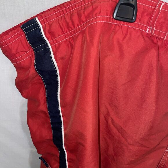 Speedo Swim Trunks Men’s Size 52 Red Blue Drawstring Inseam 9 Abrasions - Picture 6 of 12
